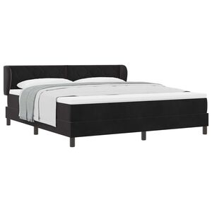 vidaXL Cama tipo Box Spring con colch&oacute;n Negro 180 x 200 cm Terciopelo
