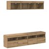 vidaXL Unidades de TV de Pared con LED 5 uds. Roble artisan