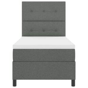 vidaXL Cama tipo Box Spring con tiras LED Gris oscuro 80 x 200 cm tela