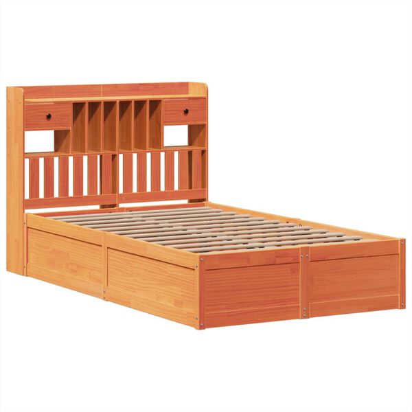 vidaXL Estructura de cama sin colchón madera maciza marrón 120x190 cm