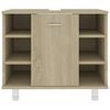 vidaXL Juego muebles de ba&ntilde;o 3 pzas madera de ingenier&iacute;a roble Sonoma