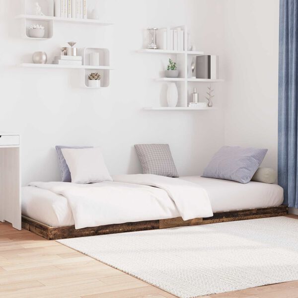 vidaXL Estructura de Cama de Suelo Madera vieja 100 x 200 cm