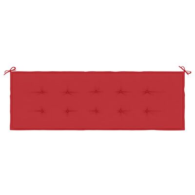 vidaXL Cojín de banco de jardín tela Oxford rojo 150x50x3 cm