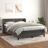 vidaXL Cama box spring con colch&oacute;n terciopelo gris oscuro 140x200 cm