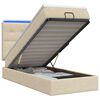 vidaXL Cama tipo otomana con colch&oacute;n y LED Crema 100 x 200 cm Tela