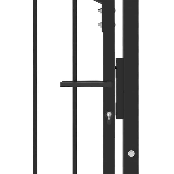 vidaXL Puerta de cerca con picos con cerradura Negro 100 x 150 cm