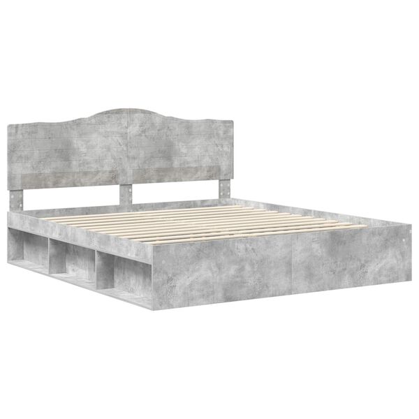 vidaXL Estructura de cama Concreto 180 x 200 cm Madera de pino macizo