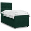 vidaXL Cama box spring con colch&oacute;n terciopelo verde oscuro 90x200 cm