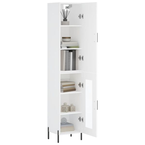 vidaXL Aparador alto madera contrachapada blanco 34,5x34x180 cm