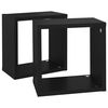 vidaXL Estantes cubo de pared 2 unidades negro 26x15x26 cm