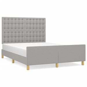 vidaXL Cama sin colch&oacute;n tela gris claro 140x190 cm