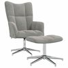 vidaXL Sill&oacute;n de relax con taburete terciopelo gris claro