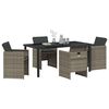 vidaXL Conjunto de Comedor de Jard&iacute;n 5 pcs Gris rat&aacute;n sint&eacute;tico