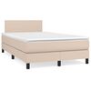 vidaXL Cama box spring colch&oacute;n LED cuero sint&eacute;tico capuchino 120x190cm