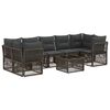 vidaXL Conjunto de sof&aacute;s de jard&iacute;n 8 uds. Gris rat&aacute;n sint&eacute;tico