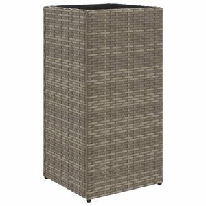 vidaXL Jardinera de rat&aacute;n sint&eacute;tico gris 30x30x60 cm