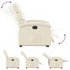 vidaXL Sillón reclinable elevable cuero artificial color crema