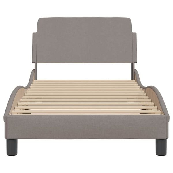 vidaXL Estructura de cama con cabecero Dover tela taupe 80x200cm