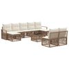vidaXL Conjunto de sof&aacute;s de jard&iacute;n 10 pcs Beige rat&aacute;n sint&eacute;tico