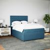 vidaXL Cama box spring con colch&oacute;n terciopelo azul oscuro 160x200 cm