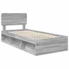 vidaXL Estructura de cama con cabecera Gris Sonoma 90 x 200 cm