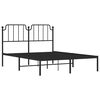 vidaXL Estructura cama sin colch&oacute;n con cabecero metal negro 135x190 cm