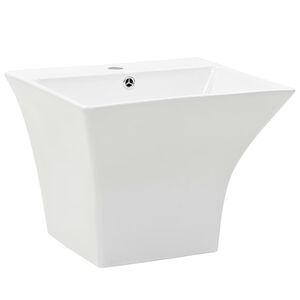 vidaXL Lavabo de pared de cer&aacute;mica blanco 500x450x410 mm