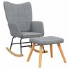 vidaXL Silla mecedora con reposapi&eacute;s tela gris claro