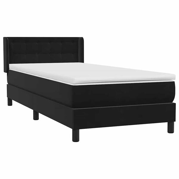 vidaXL Cama box spring con colch&oacute;n cuero sint&eacute;tico negro 80x210 cm