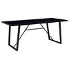 vidaXL Mesa de comedor de vidrio templado negro 180x90x75 cm
