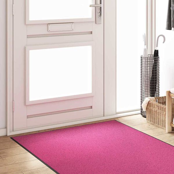 vidaXL Felpudo Otro Rosa y Negro 120 x 250 cm Poliamida y PVC