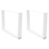 vidaXL Patas para mesa de centro en forma de V (2 unidades), color blanco, 70 x (42-43,3) cm, acero