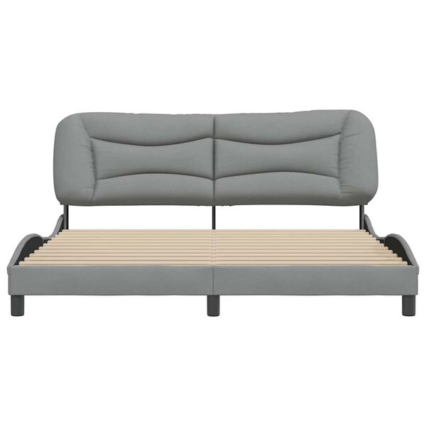 vidaXL Estructura de cama sin colch&oacute;n Hvar tela gris claro 180x200 cm