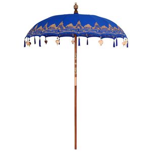 vidaXL Parasol Balinés Azul 185 x 185 x 260 cm Algodón