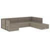 vidaXL Set de muebles de jard&iacute;n 7 pzas y cojines rat&aacute;n sint&eacute;tico gris