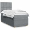 vidaXL Cama box spring con colch&oacute;n tela gris claro 90x190 cm