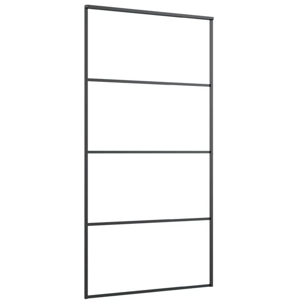 vidaXL Puerta corredera set herrajes vidrio ESG aluminio 102,5x205 cm