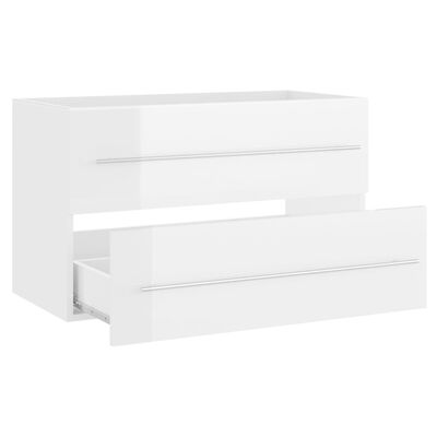 vidaXL Mueble de lavabo madera ingeniería blanco brillo 80x38,5x48 cm