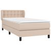 vidaXL Cama box spring con colchón cuero sintético capuchino 80x200 cm