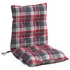 vidaXL Cojines para silla respaldo bajo 4 uds tela Oxford cuadros rojo