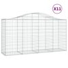 vidaXL Cestas de gaviones 11 uds forma de arco hierro 200x50x100/120cm