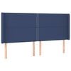 vidaXL Cabecero con orejas de tela azul 203x16x118/128 cm