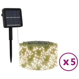 vidaXL Tira de luces solares LED 5 uds blanco c&aacute;lido interior/exterior