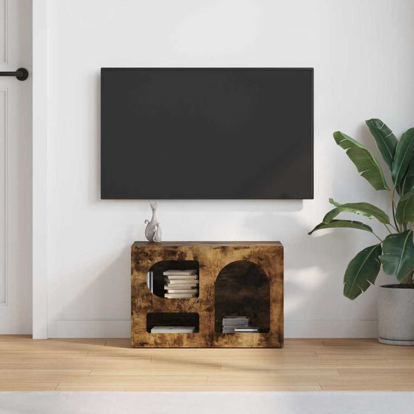 vidaXL Mueble de TV Roble ahumado 60 x 35 x 40 cm Madera de ingenier&iacute;a