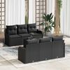 vidaXL Conjunto de sof&aacute; de jard&iacute;n con coj&iacute;n con almohada 7 pcs Negro