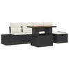 vidaXL Conjunto de sof&aacute; de jard&iacute;n 6 pcs Negro rat&aacute;n sint&eacute;tico