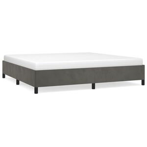 vidaXL Estructura cama sin colch&oacute;n terciopelo gris oscuro 200x200 cm