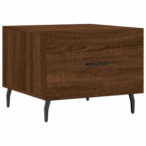 vidaXL Mesa de centro madera contrachapada roble marr&oacute;n 50x50x40 cm