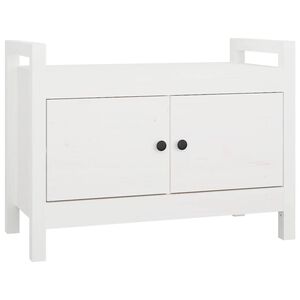 vidaXL Banco de recibidor madera maciza de pino blanco 80x40x60 cm