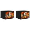 vidaXL Mesita de noche de pared GENNEP 2 uds. Roble Negro